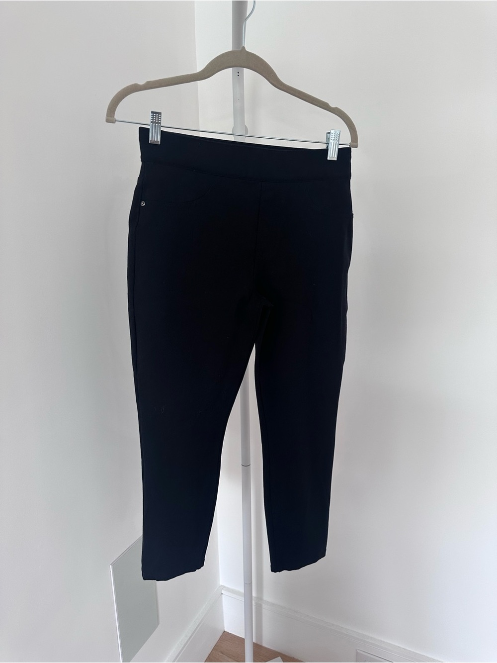 SPANX Black Ankle Pants Petite Medium Shaping Pull-On Slim Fit Work  Leggings